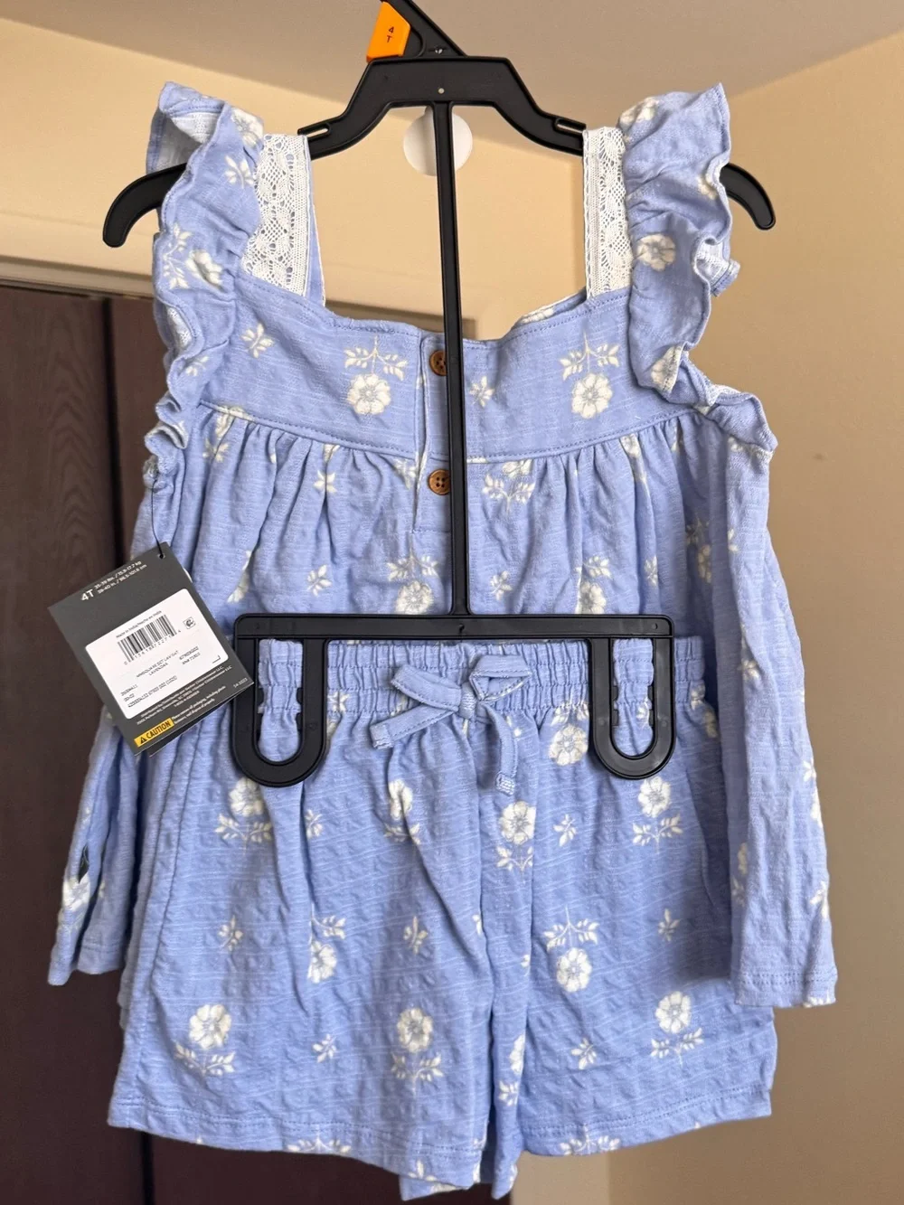 Modern Moments by Gerber Toddler Girl Square Neck Ruffle Outfit Set, 4T